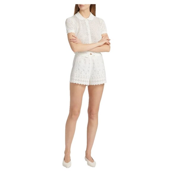 Doen Arbre Women’s Cotton Eyelet Shorts size 10 No size Tag Retro Boho Coquette - Picture 4 of 9